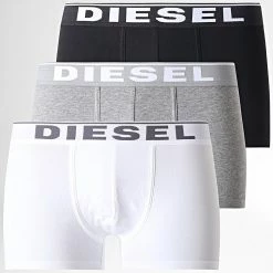 Diesel Soldes Magasin 26 Budget ⌛ Lot de 3 Boxers Damien 00ST3V 0JKKB Noir Blanc Gris Chiné de Diesel 🎁