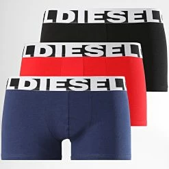 Top 10 🎉 Lot de 3 Boxers Shawn 00SAB2-0PAWE Noir Rouge Bleu Marine de Diesel ⌛