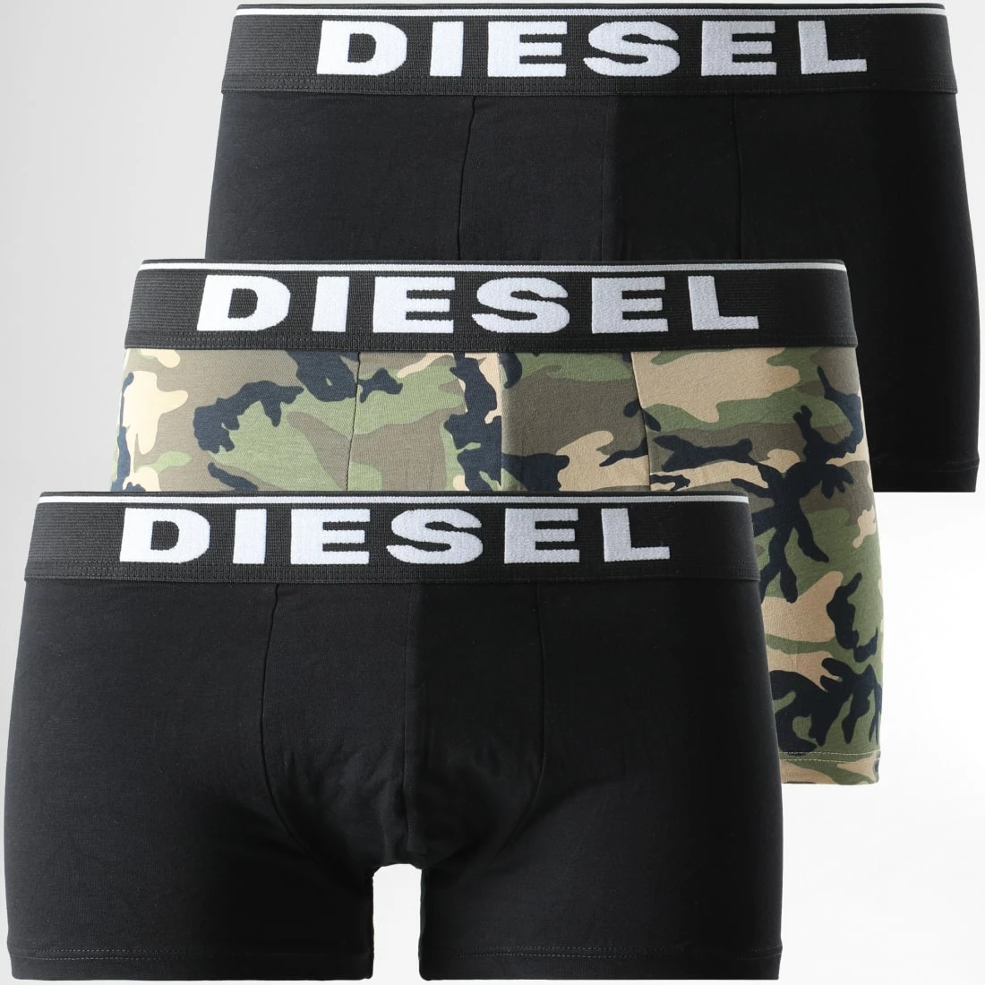 Vente flash 💯 Lot De 3 Boxers Damien 00ST3V-0WBAE Noir Vert Kaki Camouflage de Diesel 🛒 3 Vente flash 💯 Lot De 3 Boxers Damien 00ST3V-0WBAE Noir Vert Kaki Camouflage de Diesel 🛒