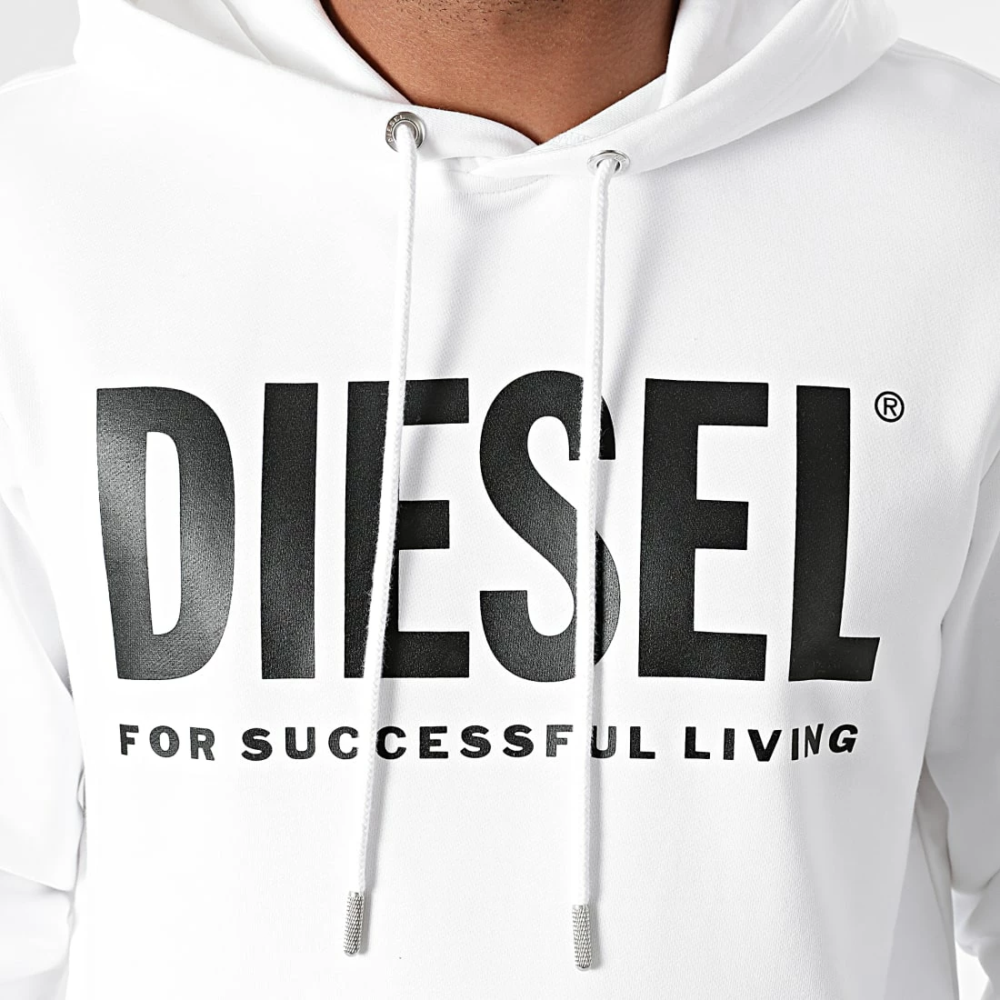 Promo 😍 Sweat Capuche Girk Ecologo A02813-0BAWT Blanc de Diesel ⭐ 4 Promo 😍 Sweat Capuche Girk Ecologo A02813-0BAWT Blanc de Diesel ⭐ – Image 2