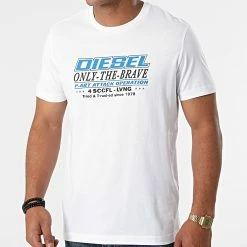 Meilleure vente 😍 Tee 👚 Shirt Diegos K20 A02970-0GRAI Blanc de Diesel ⌛