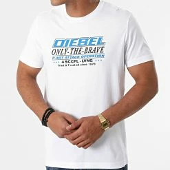 Meilleure vente 😍 Tee 👚 Shirt Diegos K20 A02970-0GRAI Blanc de Diesel ⌛ -Diesel Soldes Magasin diesel 270153 A02970 0GRAI 100 20210617T155936 03