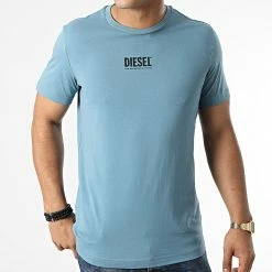 Meilleure affaire 🥰 Tee 👚 Shirt Diegos Ecosmallogo A02878-0AAXJ Bleu Clair de Diesel 🔥
