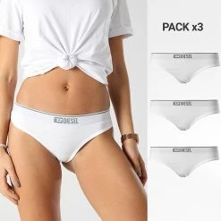 Sortie 🤩 Lot De 3 Strings Femme Starsey A05139-0LDAC Blanc de Diesel ✨