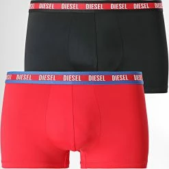 Grosses soldes 🔥 Lot de 2 Boxers 55-D A03097-0EFAZ Rouge Noir de Diesel ❤️