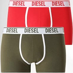 Les meilleures critiques de ⌛ Lot de 2 Boxers Damien 00SMKX-0SFAC Rouge Vert Kaki de Diesel ❤️