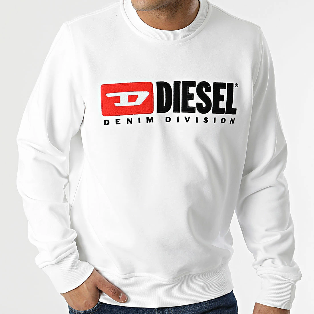 Meilleur prix 🛒 Sweat Crewneck A03758-0BAWT Blanc de Diesel 👏 5 Meilleur prix 🛒 Sweat Crewneck A03758-0BAWT Blanc de Diesel 👏 – Image 3