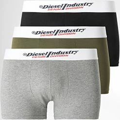 Coupon ⌛ Lot De 3 Boxers Damien 00ST3V Noir Vert Kaki Gris Chiné de Diesel 🧨