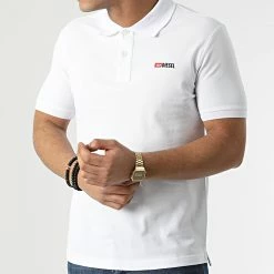 Vente flash 👍 Polo Manches Courtes A04087-0MXZA Blanc de Diesel 🎁 -Diesel Soldes Magasin diesel 295608 A04087 0MXZA 100 20211217T151622 03