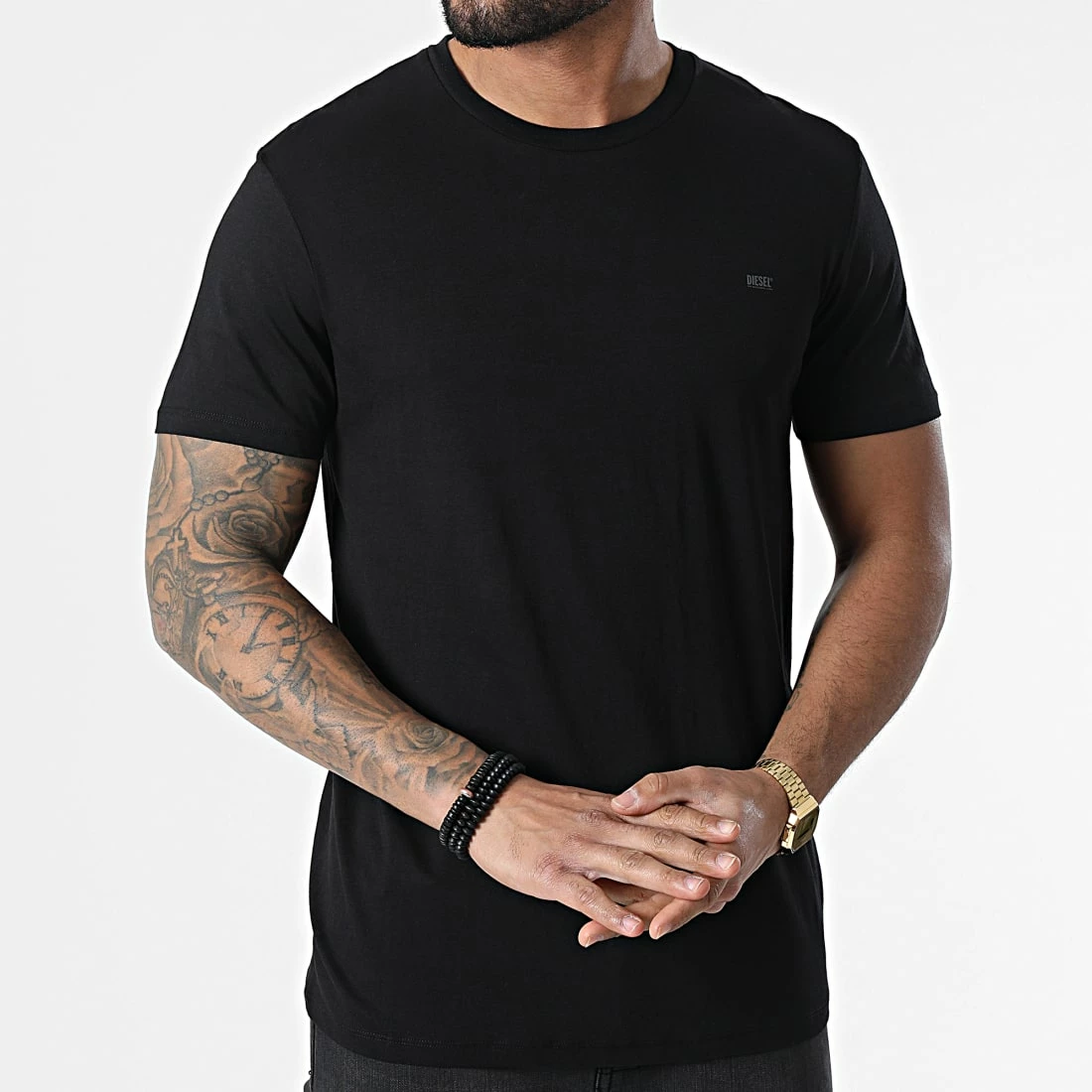 Grosses soldes 😀 Lot De 2 Tee 👕 Shirts A05427-0LDAS Noir Gris Chiné de Diesel 😉 4 Grosses soldes 😀 Lot De 2 Tee 👕 Shirts A05427-0LDAS Noir Gris Chiné de Diesel 😉 – Image 2