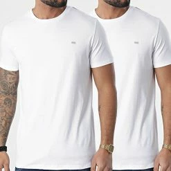 Offres 🧨 Lot De 2 Tee 👕 Shirts 05427-0LDAS Blanc de Diesel 😀