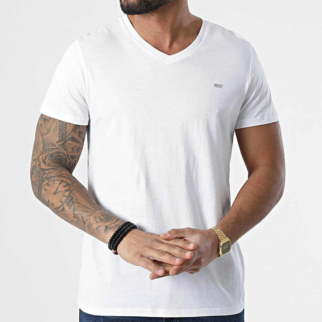 Grosses soldes 🥰 Lot De 2 Tee 👕 Shirts Col V A05428-0LDAS Blanc de Diesel 🎁 4 Grosses soldes 🥰 Lot De 2 Tee 👕 Shirts Col V A05428-0LDAS Blanc de Diesel 🎁 – Image 2