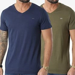 Les meilleures critiques de 🥰 Lot De 2 Tee 👕 Shirts Col V A05428-0LDAS Vert Kaki Noir de Diesel ⌛