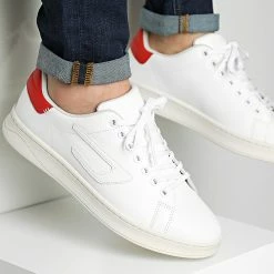 Meilleure affaire 👏 Baskets Athene Low Y02869 White High Risk Red de Diesel 🌟