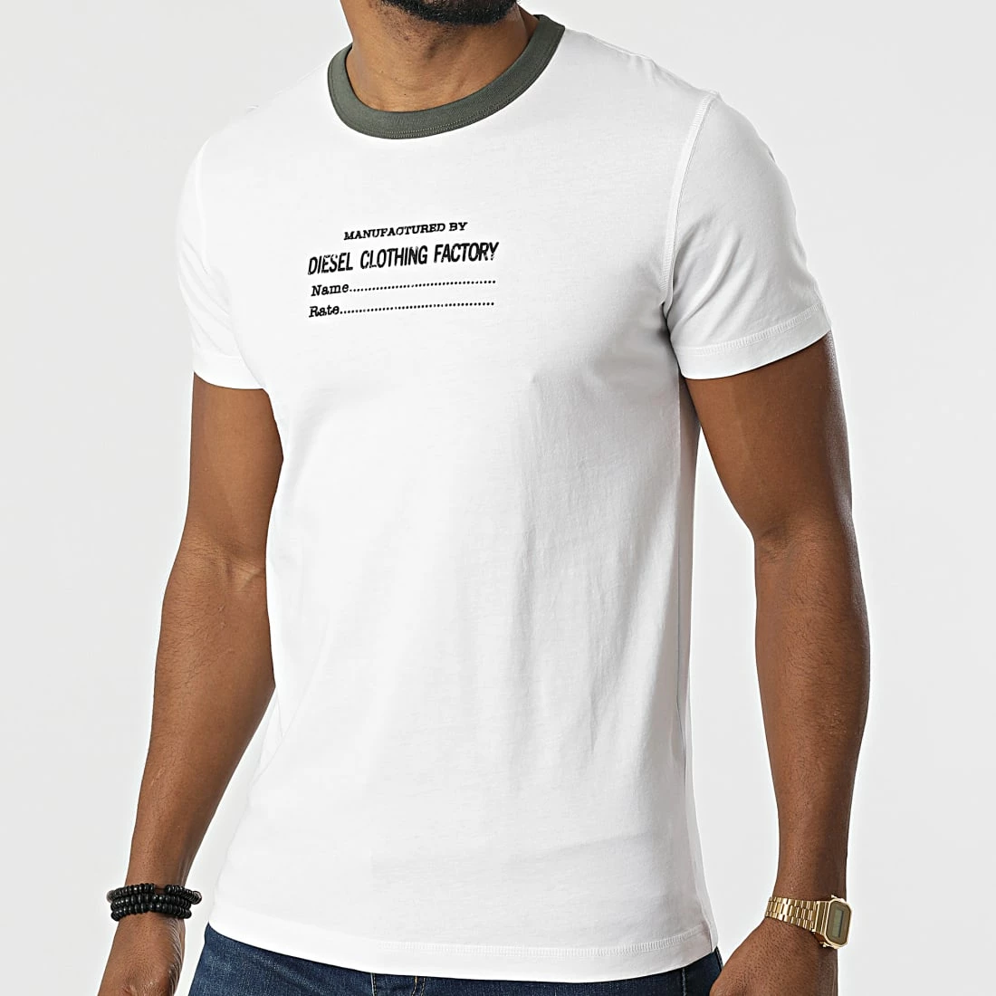 Promo 🔥 Tee 👚 Shirt A03812-0HAYU Blanc de Diesel 🤩 3 Promo 🔥 Tee 👚 Shirt A03812-0HAYU Blanc de Diesel 🤩