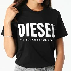 Sortie 🤩 Tee 👕 Shirt Femme A04685-0AAXJ Noir de Diesel 😉