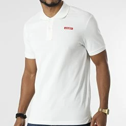 Meilleure affaire ❤️ Polo A Manches Courtes Smith A06852-0MXZA Blanc de Diesel 🥰