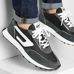 Nouveau 🥰 Baskets Racer LC Y02873 Volcanic Ash Brilliant White de Diesel ❤️