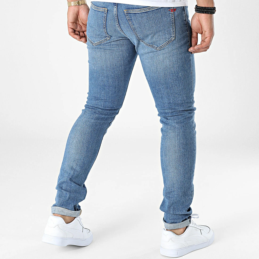 Le moins cher 🛒 Jean Slim D-Strukt A03562 Bleu Denim de Diesel 👍 6 Le moins cher 🛒 Jean Slim D-Strukt A03562 Bleu Denim de Diesel 👍 – Image 4