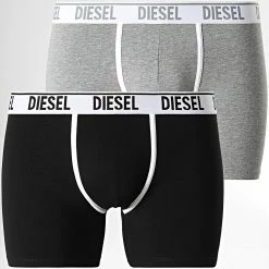 Grosses soldes 🛒 Lot De 2 Boxers Sebastian 00S7J4 Noir Gris Chiné de Diesel 👏