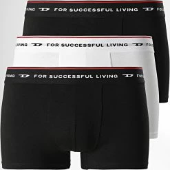 Coupon 😉 Lot De 3 Boxers Damien 00ST3V Noir Blanc de Diesel 👍