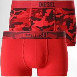 Offres ⭐ Lot De 2 Boxers Damien 00SMKX Rouge Camouflage de Diesel 😉