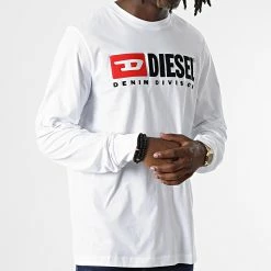 Acheter 🥰 Tee 👚 Shirt Manches Longues A03768-0AAXJ Blanc de Diesel ⌛