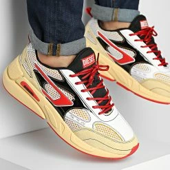 Le moins cher 🤩 Baskets S-Serendipity Sport Y02978-P4800 Straw Fiery Red Black de Diesel ✨