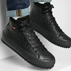 Offres 😍 Baskets Montantes S-Principia Mid Y02966-PR013 Black de Diesel 🛒