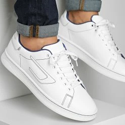 Promo 🌟 Baskets Athene Low Y02869 White True Blue de Diesel 🔔