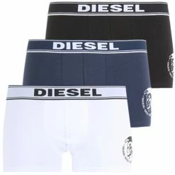 Diesel Soldes Magasin 20 Coupon 😀 Lot De 3 Boxers The Essential Noir Blanc Bleu Marine de Diesel 🤩